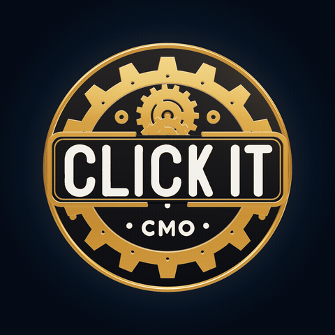 ClickIt CMO animated gold gear logo